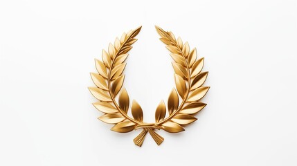 Image of golden laurel wreath on a light background.