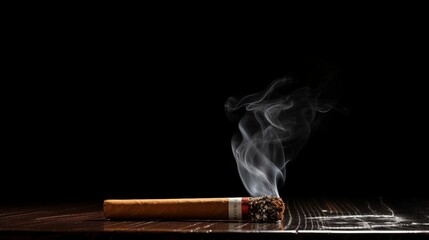 Image of cigarette on a black background.
