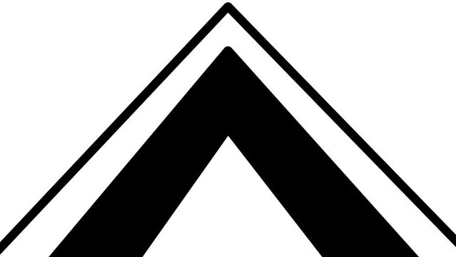 Transition effect in the form of a pyramid outline appearing. First, the figure blinks and new lines appear. Then the pyramid is filled with black along with the screen.