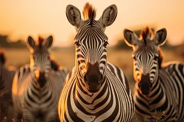 Deurstickers zebras in zoo © Vasili