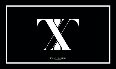 Alphabet letters icon logo XT or TX 