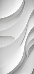 Abstract white background with curved strips and surfaces. Vertical wallpaper for smartphone. Generative AI