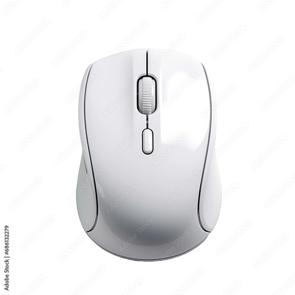 Poster a computer mouse with a light isolated on transparent background