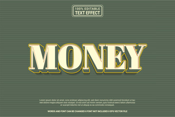 Editable text effect Money 3d cartoon template style modren premium vector