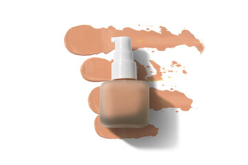 cosmetic cc cream lotion primer foundation powder with makeup mockup product and color pallete