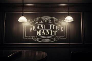 Compelling black and white photograph capturing a law firm's sign with a retro-style font and a...