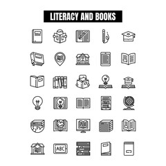 international literacy day icon set