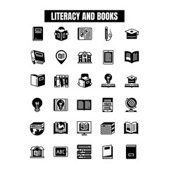 international literacy day icon set