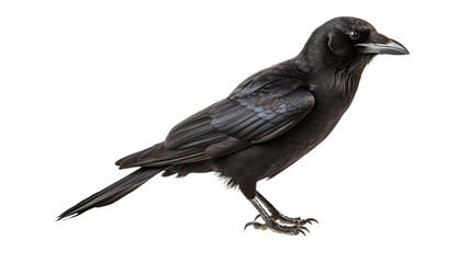 raven on white background transparent background PNG isolated