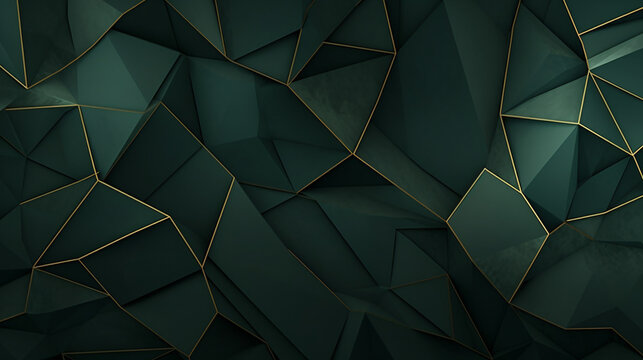 Abstract polygonal pattern luxury green