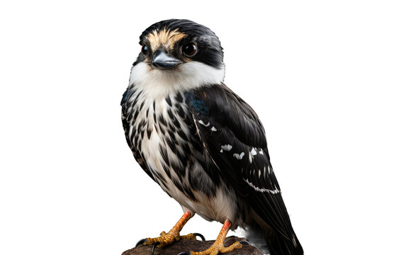Black Thighed Falconet Mighty Miniature Predator Isolated on a Transparent Background PNG.