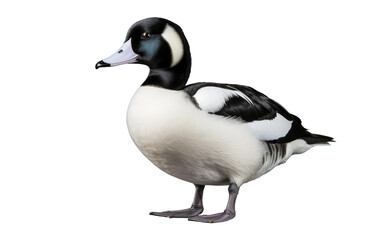 Bufflehead Duck Agile diver Isolated on a Transparent Background PNG.