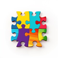 Obraz premium The symbol of autism is a multicolored puzzle in the form of a heart in the hands of caring parents. High quality photo