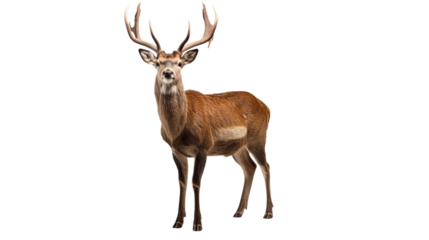 One deer. Isolated on Transparent background.