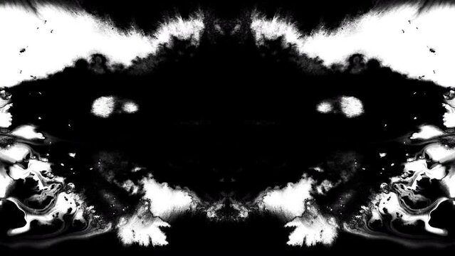 black ink streams crossing effect grunge punk and dirty  title template abstract background video effect film quality details 4k rorschach 