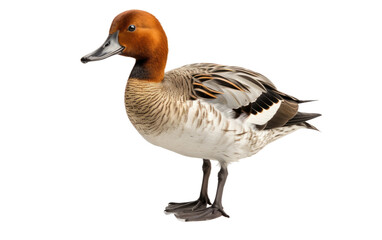 Northern Pintail Duck Slender migratory drifter Isolated on a Transparent Background PNG.