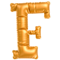F Font Gold 3D Rendering