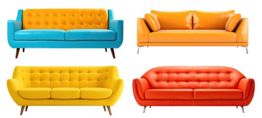 Set of designer sofas, cut out