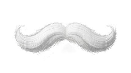 White moustache. Isolated on Transparent background.	