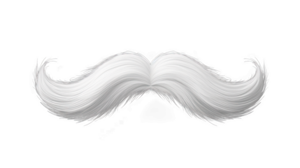 White moustache. Isolated on Transparent background.	