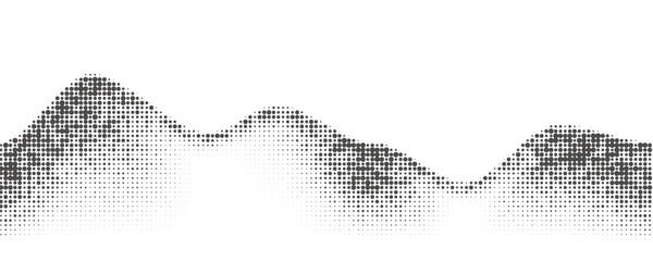 Dotted wave background. Halftone abstract vector gradient. Particle flow fade. Textured fluid effect. Dynamic design with points. - obrazy, fototapety, plakaty