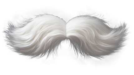 White moustache. Isolated on Transparent background.	