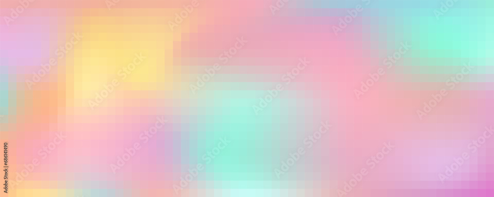 Poster pixel square rainbow pattern. abstract gradient mosaic background. vector grid texture. color geomet