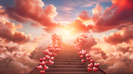 Stairway to heaven, stairs in sky 