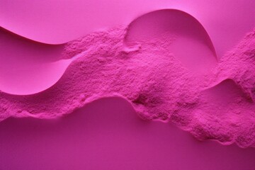  a close up of a pink wall with a wave of paint on it's side and a pink background.