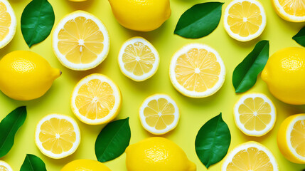 Colorful seamless pattern of lemon