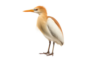 Eastern Cattle Egret Livestock companion Isolated on a Transparent Background PNG.