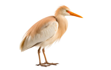 Eastern Cattle Egret Pasture partner Isolated on a Transparent Background PNG.
