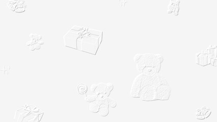 Fototapeta premium Embossed image of bears and gifts.