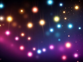 Christmas lights shine particles bokeh on navy blue background. Holiday concept. Abstract background with Dark blue and gold particle.