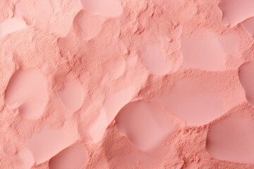  a close up of a powdered surface with small holes in the middle of the surface and a light pink color.