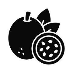 An amazing icon of passion fruit, healthy and organic food