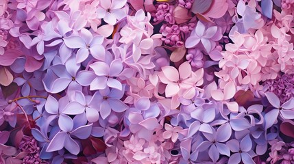 Abstract pastel purple and pink lilac flowers close up. Summer minimal floral background.