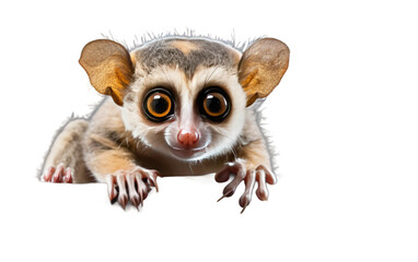 Loris Nocturnal arboreal primate Isolated on a Transparent Background PNG.
