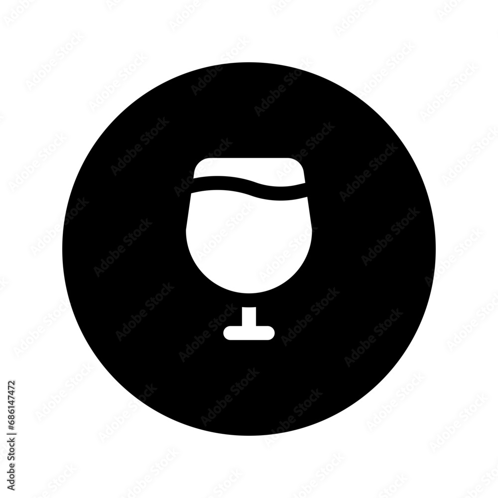 Canvas Prints wine glyph circular icon