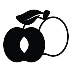 Wild apricot vector design, icon of healthy fruit