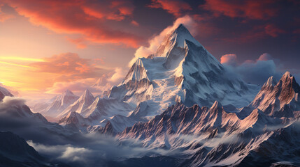 Mountain top with a snow.