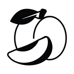 High quality icon of peach, delicious peach vector design, healthy food