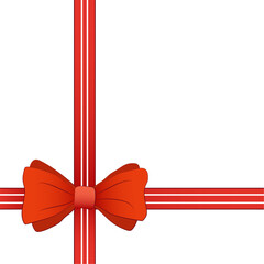Red hand drawn ribbon for christmas background
