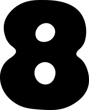 Numbe 8r alphabet letter handwritten font