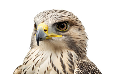 Saker Falcon Powerful Raptor Isolated on a Transparent Background PNG.