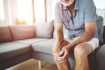 Fototapeta premium Senior man Syndrome Knee Pain and Problems