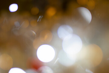 abstract warm bokeh light background from Christmas decorative light