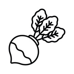 An amazing icon of turnip, root veggie, organic food, isolated on white background