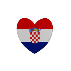 World countries. Heart element on white background. Croatia