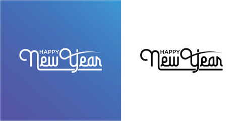 simple happy new year logo design